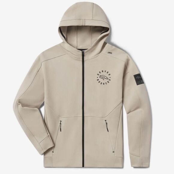 793 NWT UNRL x Broncos Impact Full-Zip SIZE SMALL Color SAND - Picture 1 of 13